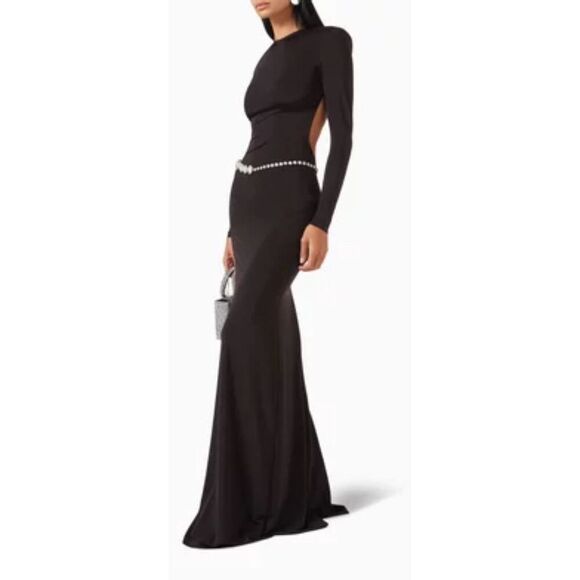 THE NEW ARRIVALS BY ILKYAZ OZEL Emmanuelle Jersey Dress in Black NWT Size Fr 34/ - Picture 2 of 10